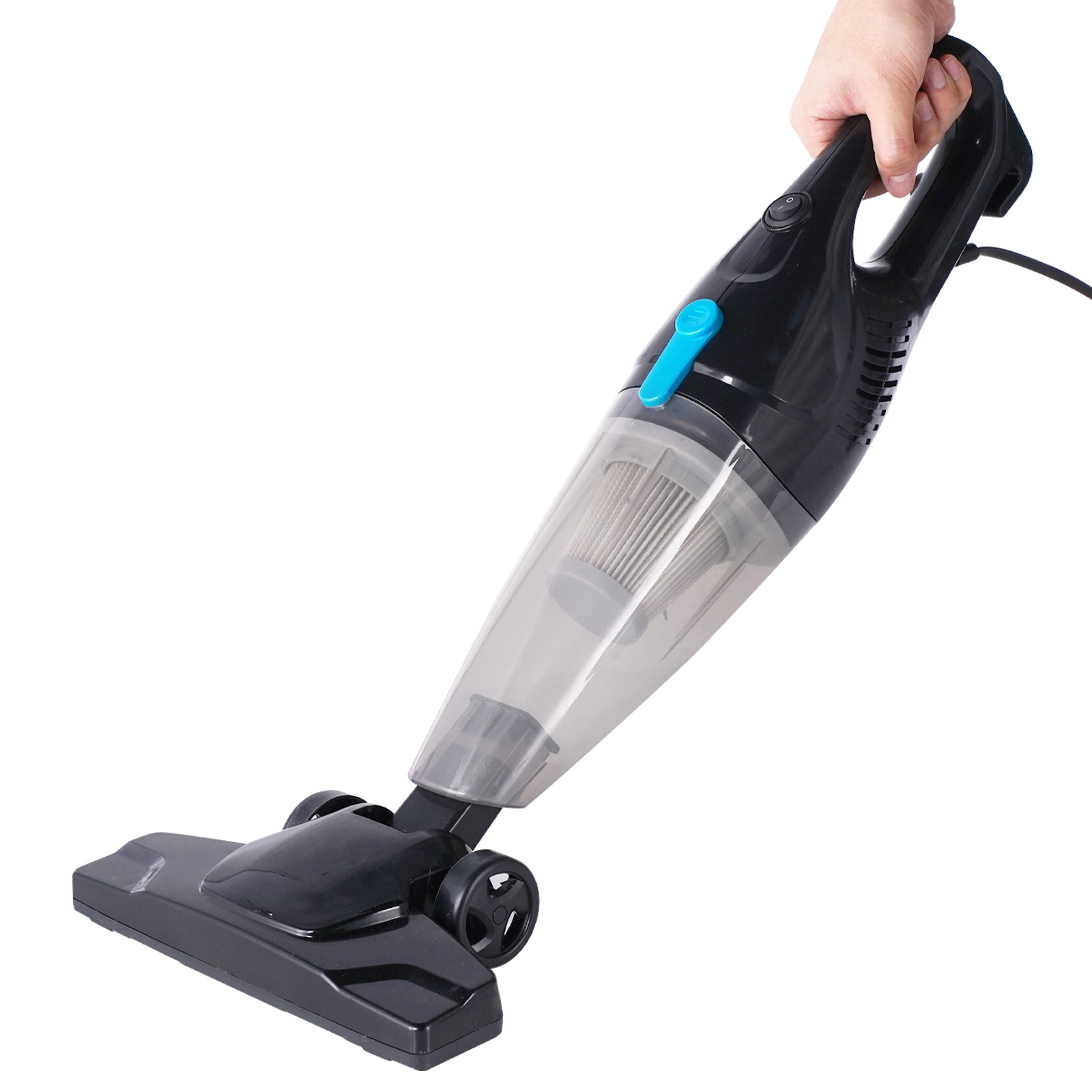Intercleaner 1701 Black Corded Stick Vacuum Cleaner, 15KPa Powerful Suction with 400W Motor, 12 in 1 Lightweight Bagless Stick Vac with Handheld, Ultra Quiet, for Hardwood Floor Carpet Car Pet Hair