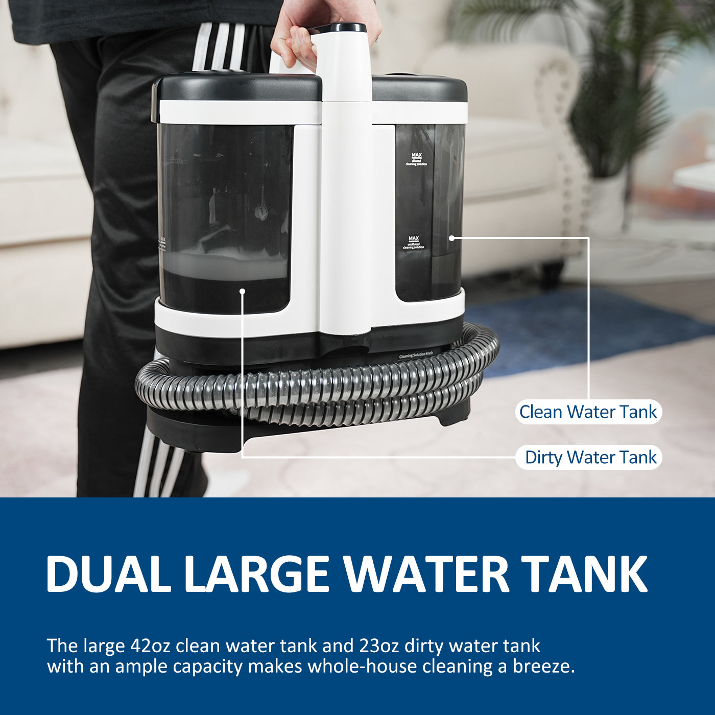 Intercleaner Upholstery Spot Cleaner, Superior Suction & Portable Carpet Cleaner, V22C